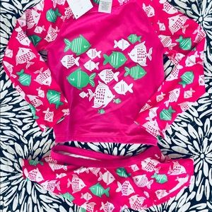 Gymboree swim set rashguard girl 3T